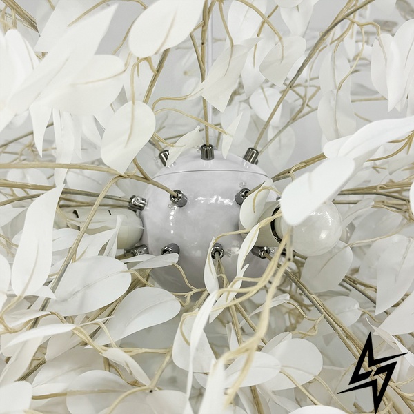 Подвесной белый светильник TRIO во флористических мотивах d120 см LE41174 4xE27 120x120см Белый/Хром MJ 185-120 фото в живую, фото в дизайне интерьера