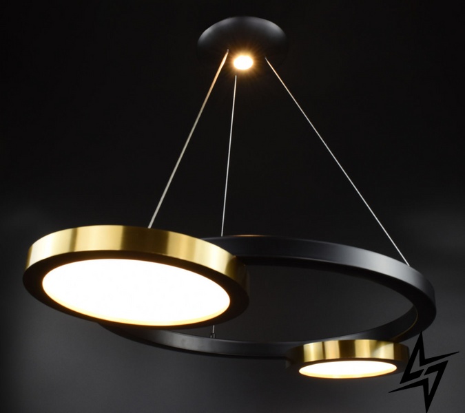 Стельова люстра LED L23-36763 Чорний SGA20-750 фото наживо, фото в дизайні інтер'єру