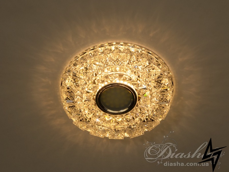 Хрустальный точечный светильник D23-31713 Прозрачный V-16013-WH 6W фото в живую, фото в дизайне интерьера