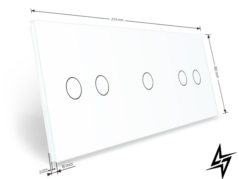 Сенсорная панель для выключателя 5 сенсоров (2-1-2) Livolo белый стекло (C7-C2/C1/C2-11) фото
