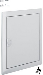Двері з рамкою VZ321N для 1-рядного щита Volta (срібні RAL9006) Hager фото