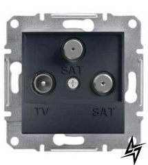 Розетка TV-SAT-SAT крайова без рамки антрацит Asfora, EPH3600171 Schneider Electric фото