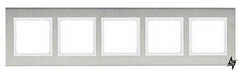 П'ятимісна горизонтальна рамка B.7 10253609 (нержавіюча сталь / полярна білизна) Berker фото