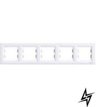 Рамка 5-местная горизонтальная белая Schneider Electric Asfora EPH5800521 фото