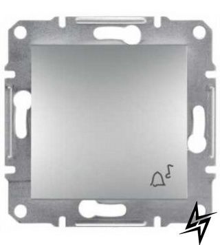 Вимикач кнопковий без рамки &laquo;Дзвінок&raquo; алюміній Asfora, EPH0800161 Schneider Electric фото