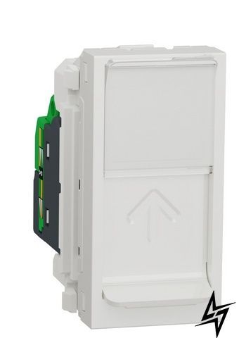 Одинарна комп'ютерна розетка NU341018 RJ45 cat.5e UTP з полем для напису 1М біла Unica New Schneider Electric фото