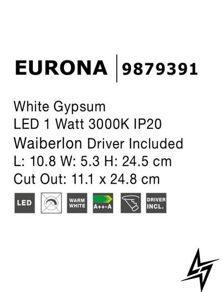 Настінний світильник бра Nova luce Eurona 9879391 LED  фото наживо, фото в дизайні інтер'єру