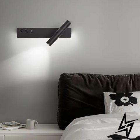 Настенное LED бра поворотное с выключателем 30&times;3 см черное 26-0858 фото