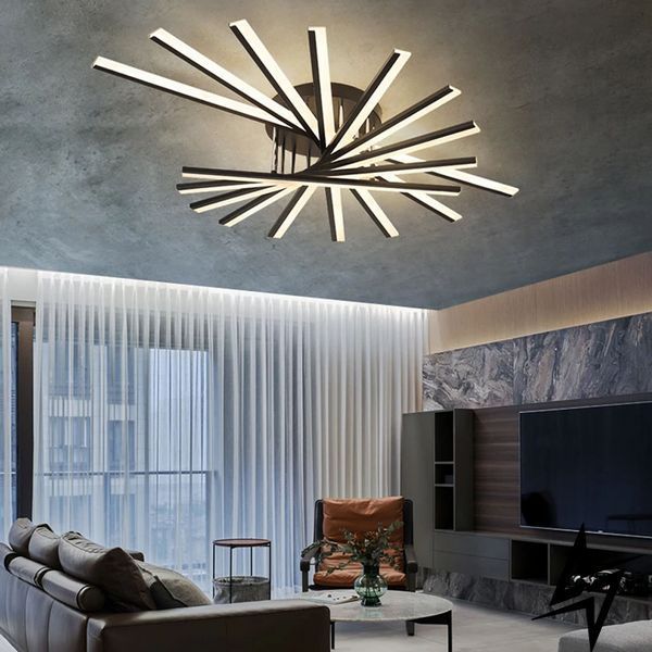 LED люстра 105&times;105&times;17 см чорна 26-1258 MJ195/9 BK фото