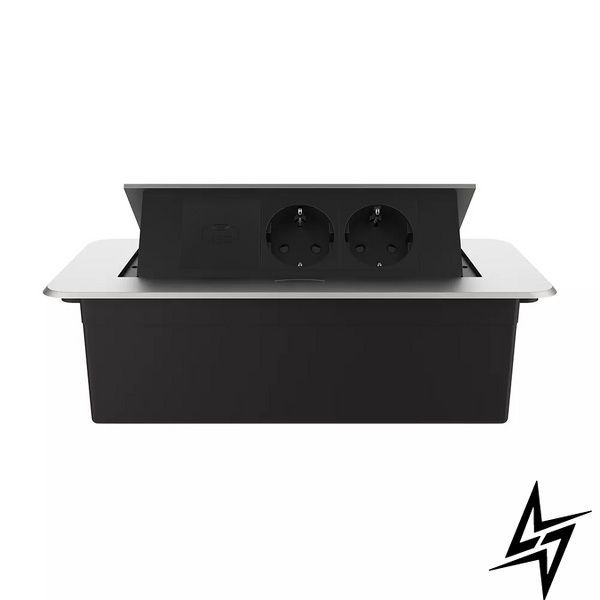 Мебельная розетка с плавным открытием, USB Type-C Power Delivery 45W Livolo черный в сером (VL-SHS013-TC-UC45W-6BP-S) VL-SHS013-TC-UC45W-6BP-S фото