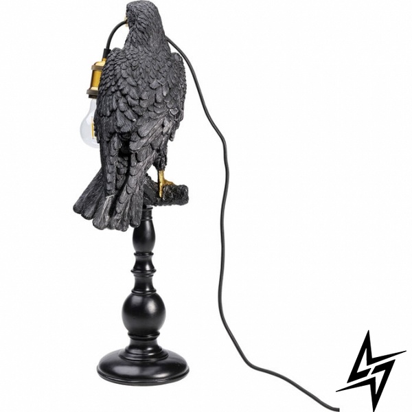 Настільний світильник Animal Sitting Crow Mat Black 61cm S23-38753 1xE27 16см Чорний 52705 фото наживо, фото в дизайні інтер'єру