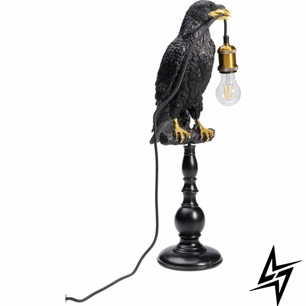 Настільний світильник Animal Sitting Crow Mat Black 61cm S23-38753 1xE27 16см Чорний 52705 фото наживо, фото в дизайні інтер'єру