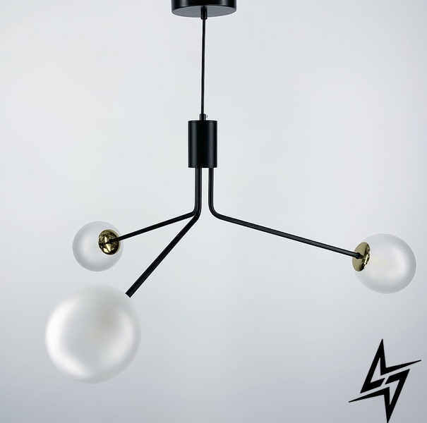 Изящный светильник с матовыми плафонами LE26057 3xG9 80x35x80см Черный/Белый AOC 11/3 BK фото в живую, фото в дизайне интерьера