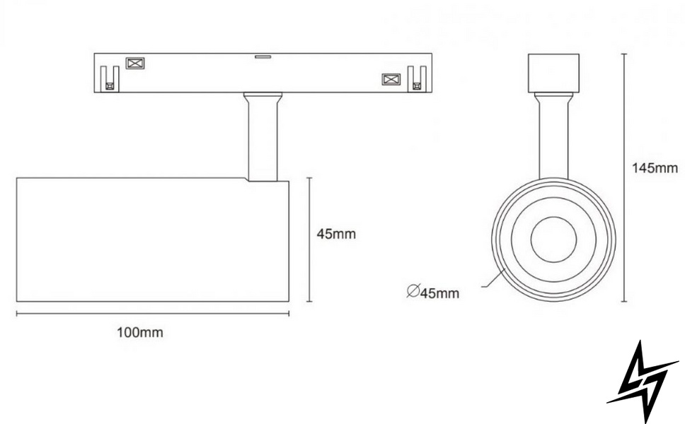 Светильник магнитный трековый KLOODI KDMG-SPOT45 12W 3K BK  фото в живую, фото в дизайне интерьера
