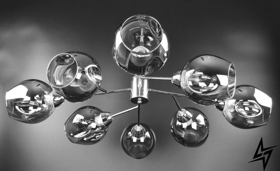 Потолочная люстра на 8 лампочек L23-37264 Хром S1797/8-ch-gr фото в живую, фото в дизайне интерьера