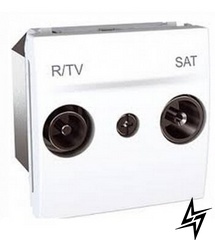 MGU3.456.18 R-TV/SAT розетка проходная, белая Schneider Electric фото