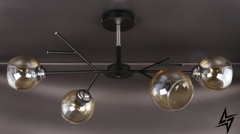 Потолочная люстра на 4 лампочки L23-37115 Черный 088/4-bk-br фото в живую, фото в дизайне интерьера