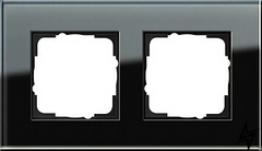021205 Рамка Esprit Черное стекло 2-постовая Gira фото