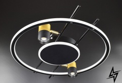 Люстра стельова LED з пультом L23-36965 Чорний G936/2-led фото наживо, фото в дизайні інтер'єру