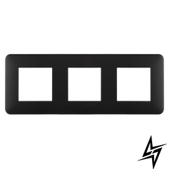 Рамка 3-а EFAPEL LATINA CROMA матовий чорний/хром 42930 TPH фото