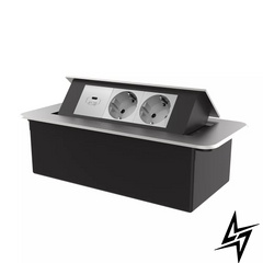 Розетка мебельная двойная с USB-С Livolo серый (VL-SHS013-TC-UC45W-6IP-S) фото