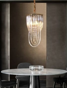 Підвісний світильник Flow Light у золотому каркасі SA 36 фото