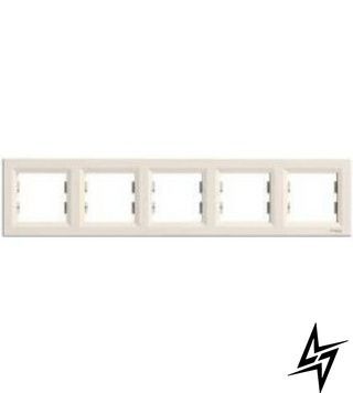 Рамка 5-местная горизонтальная кремовая Schneider Electric Asfora EPH5800523 фото