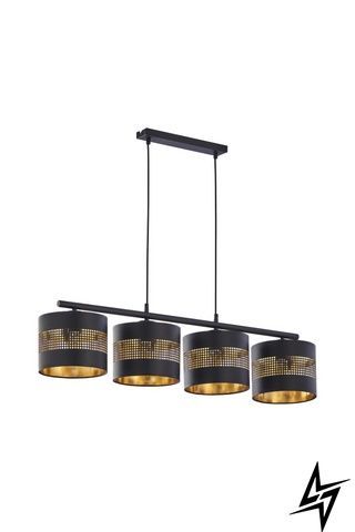 Подвесная люстра TK Lighting Tago 3213 на 4 лампы E27 черный и золотой 110 &times; 95 см фото