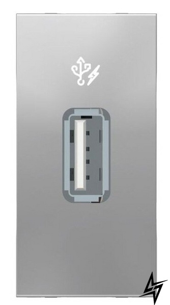USB розетка NU342830 1М алюміній Unica New Schneider Electric фото