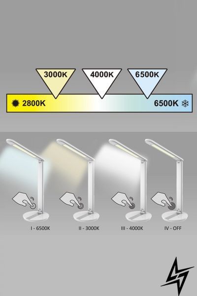 Настільна лампа Goldlux Serra 316646 біла 8 Вт 3000/4000/6000 K 316646 фото