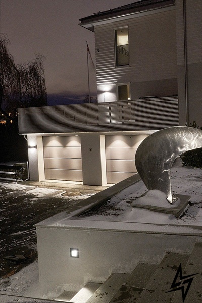 Встраиваемый уличный светильник Norlys Namsos 1930GR ЛЕД 28190 фото в живую, фото в дизайне экстерьера