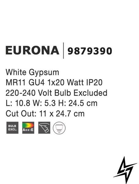 Настінний світильник Nova Luce Eurona 9879390 білий GU4 фото