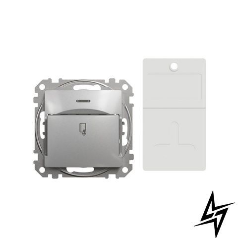 Вимикач картковий Schneider Electric SDD113121 Sedna Design, алюміній, матовий, 10 А, 220 В SDD113121 фото