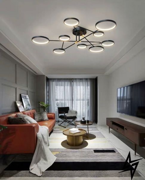 Стельова люстра Fancy LED lamp чорна 55 Вт 23-15215 059496/9bk фото