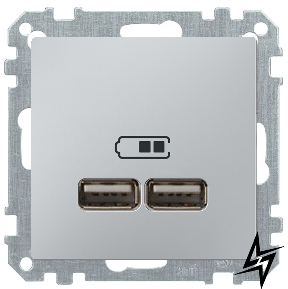 Накладка USB розетки Schneider Electric Merten System M MTN4367-0460 алюминий фото
