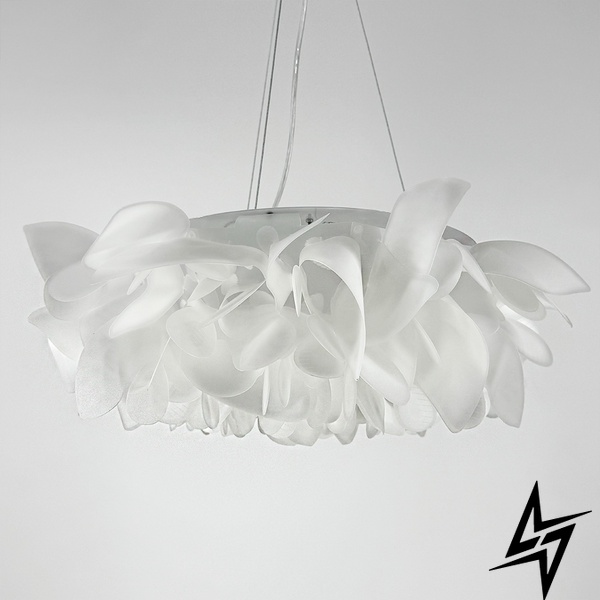 Стельовий світильник біла квітка із органічного пластику LE41176 LED 26W 3000–4500–6000K 50x50см Білий MJ 181 фото наживо, фото в дизайні інтер'єру