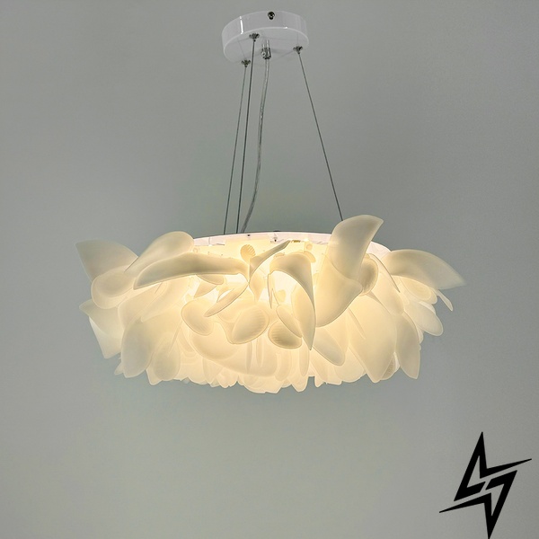 Потолочный светильник белый цветок из органического пластика LE41176 LED 26W 3000–4500–6000K 50x50см Белый MJ 181 фото в живую, фото в дизайне интерьера