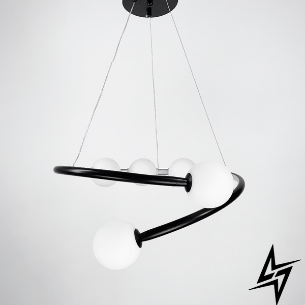 Дизайнерская черная LED люстра с акриловыми шариками LE39498 Черный 60x60см 2xG9 901-600 BK фото в живую, фото в дизайне интерьера