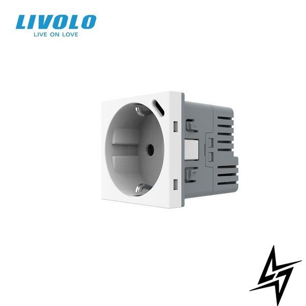 Механізм електрична розетка з USB Type-C Power Delivery 18 Вт Livolo білий (VL-FCTF16A.UC18W-2WP) фото