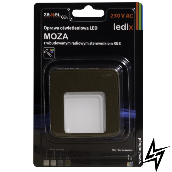 Настінний світильник Ledix Moza 01-225-46 врізний Старе золото RGB з радіоконтроллер RGB LED LED10122546 фото наживо, фото в дизайні інтер'єру