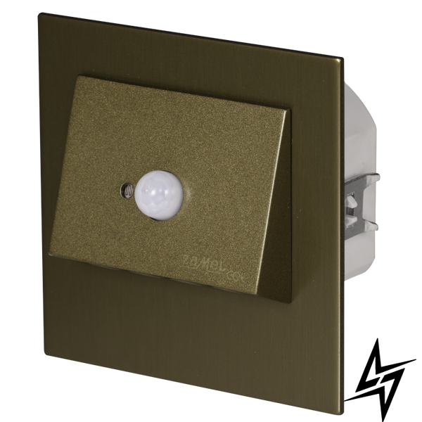 Настінний світильник Ledix Navi з рамкою 11-212-41 врізний Старе золото 5900K 14V з датчиком LED LED11121241 фото наживо, фото в дизайні інтер'єру