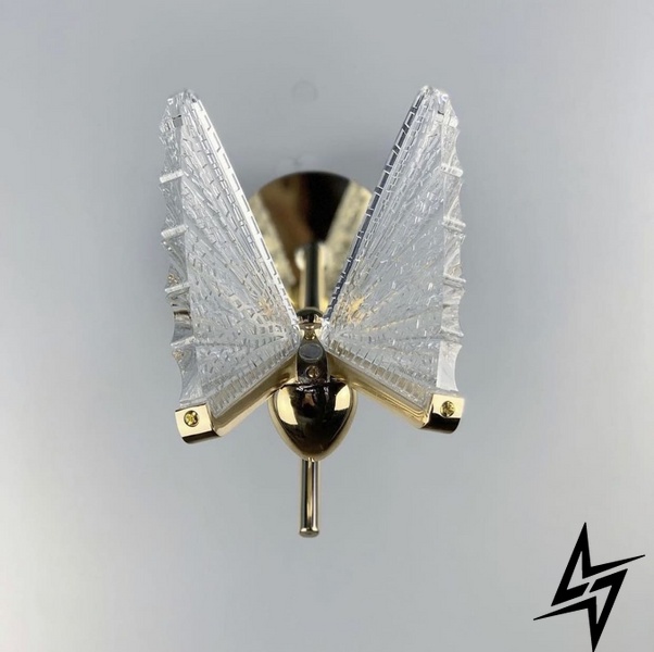 Нежные бра-бабочки LE26208 LED 2W 4000K 20x24x25см Золото WCA 02 GD фото в живую, фото в дизайне интерьера