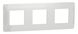 Трехпостовая рамка глянцевая Unica New Studio NU200618 белая Schneider Electric фото 1/4
