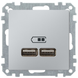 Накладка USB розетки Schneider Electric Merten System M MTN4367-0460 алюміній фото 2/2