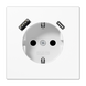 Розетка з USB SCHUKO 16А біла LS 990 Jung LS1520-15CAWW - зображення 1