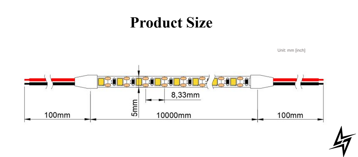 LED лента RISHANG 120-2835-24V-IP20 8W 750Lm 4000K 5м RL05C0TC-L-S-NW RL05C0TC-L-S-NW фото