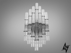 Современный настенный светильник D23-32137 хром B86619/D230xH500HR фото в живую, фото в дизайне интерьера