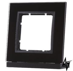 Рамка стеклянная 1-местная черная B.7 10116616 Berker фото