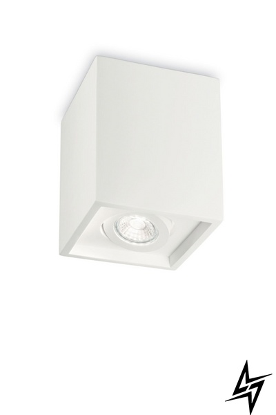 Світильник з гіпсу точковий накладний Ideal Lux Oak Pl1 Square Bianco 150468 13198 фото наживо, фото в дизайні інтер'єру