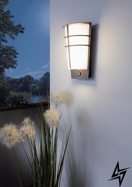Настінний фасадний вуличний світильник Eglo Breganzo 1 96017 LED 92700 фото наживо, фото в дизайні екстер'єру